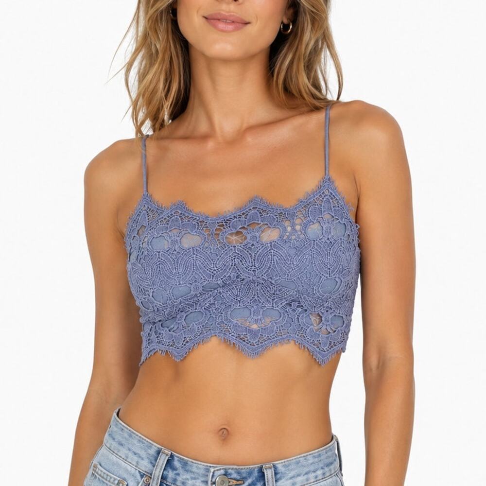 Free People One Periwinkle Blue Lace Bralette